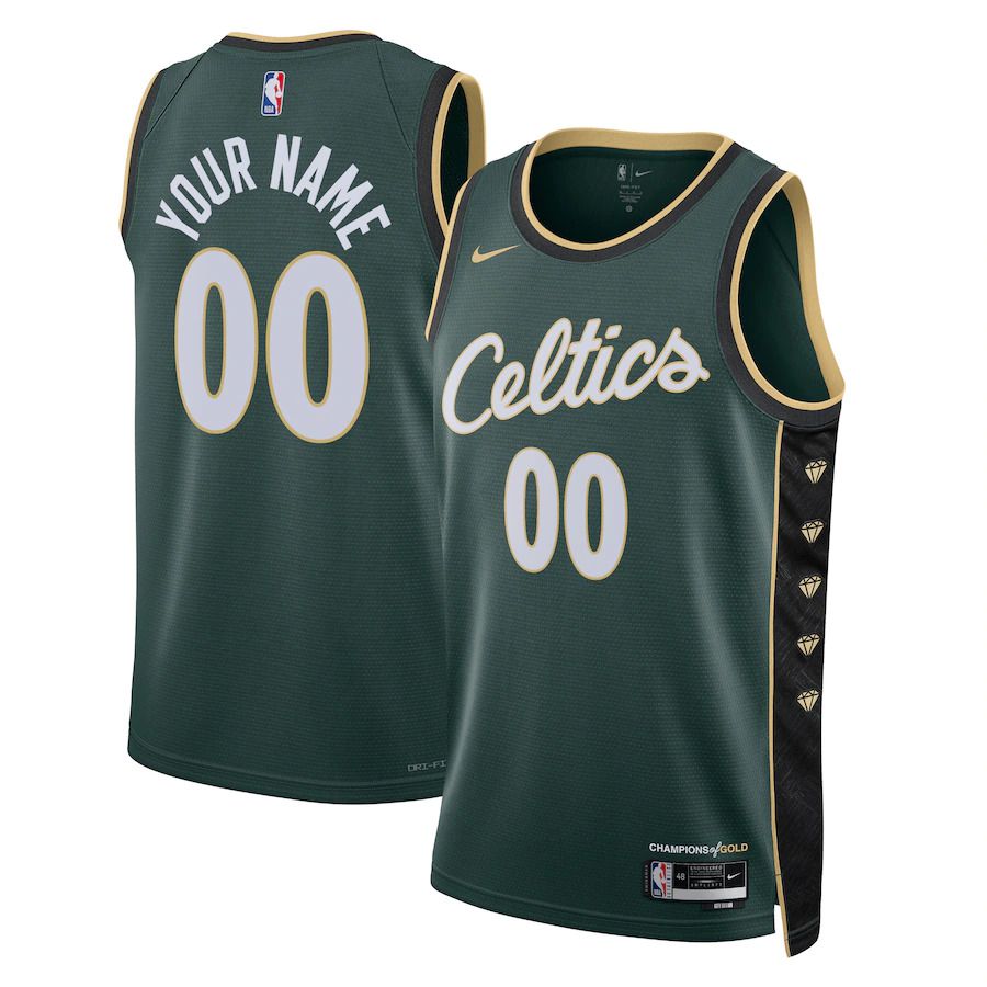 Men Boston Celtics Nike Kelly Green City Edition 2022-23 Swingman Custom NBA Jersey